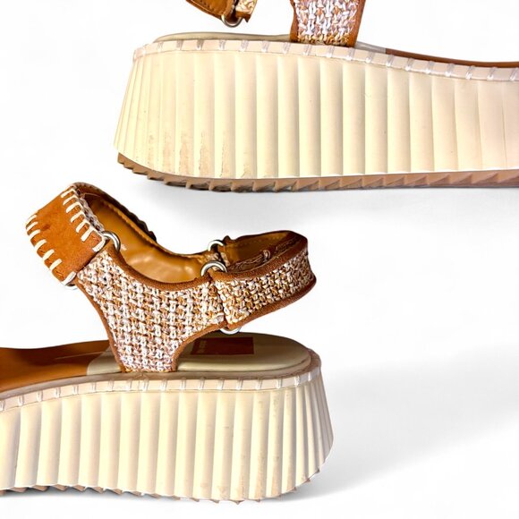 Dolce Vita Brown and Cream Platform Sandals - Picture 9 of 10